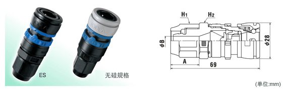 JOPLA ES螺母型接口尺寸表