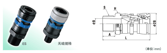 JOPLA ES外螺纹型接口尺寸表