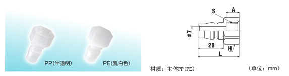 PP、PE材料接头内螺纹型接头